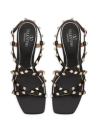 Rockstud Calfskin Sandals With Straps