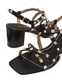 Rockstud Calfskin Sandals With Straps