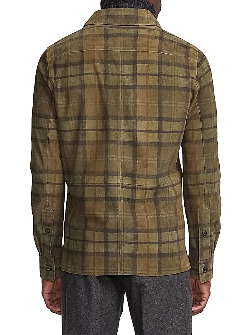 Barron Checked Suede Shirt Jacket