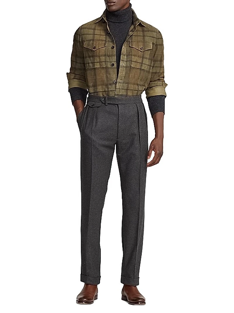 Barron Checked Suede Shirt Jacket