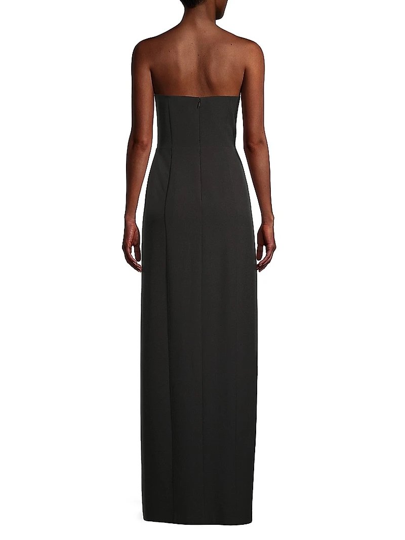 Crepe Strapless Column Gown