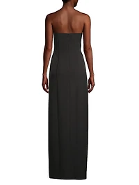 Crepe Strapless Column Gown