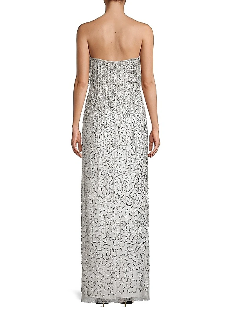 Strapless Sequin Column Gown