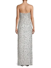 Strapless Sequin Column Gown