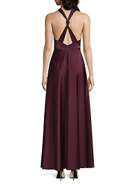 Satin Halterneck Maxi Dress