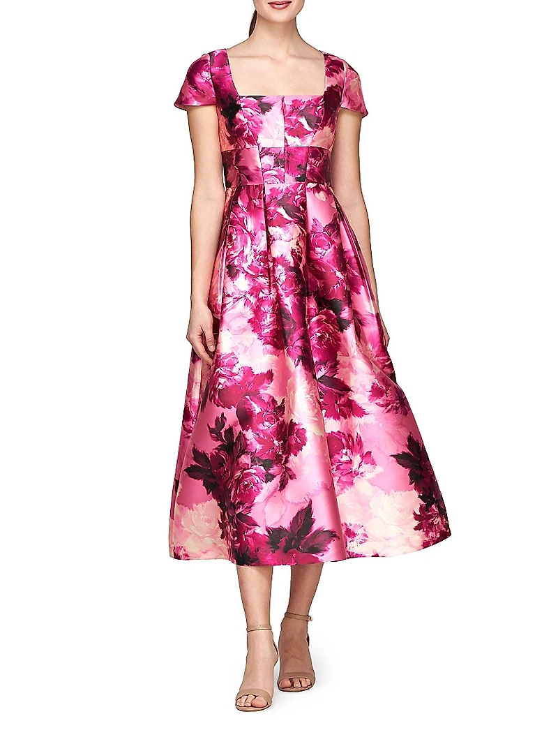 Tierney Floral Tea-Length Dress