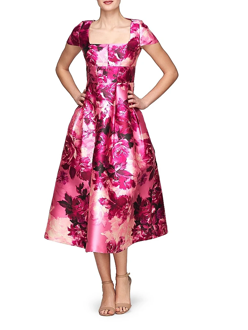 Tierney Floral Tea-Length Dress