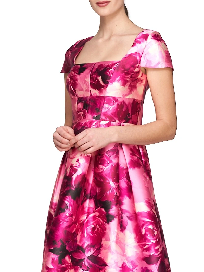 Tierney Floral Tea-Length Dress