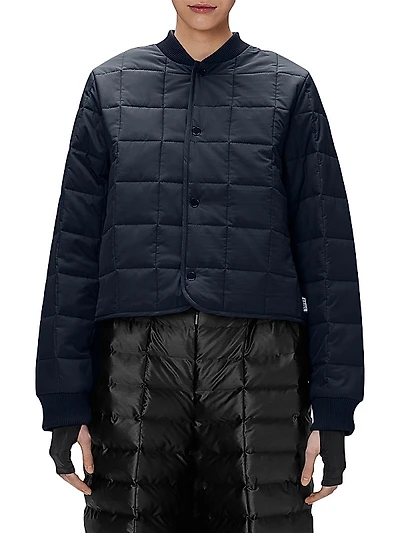 Drenched Quilted Ripstop Crop Bomber Jacket