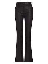 Stretch Bootcut Leather Pants