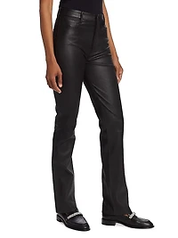 Stretch Bootcut Leather Pants