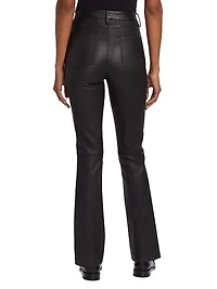 Stretch Bootcut Leather Pants