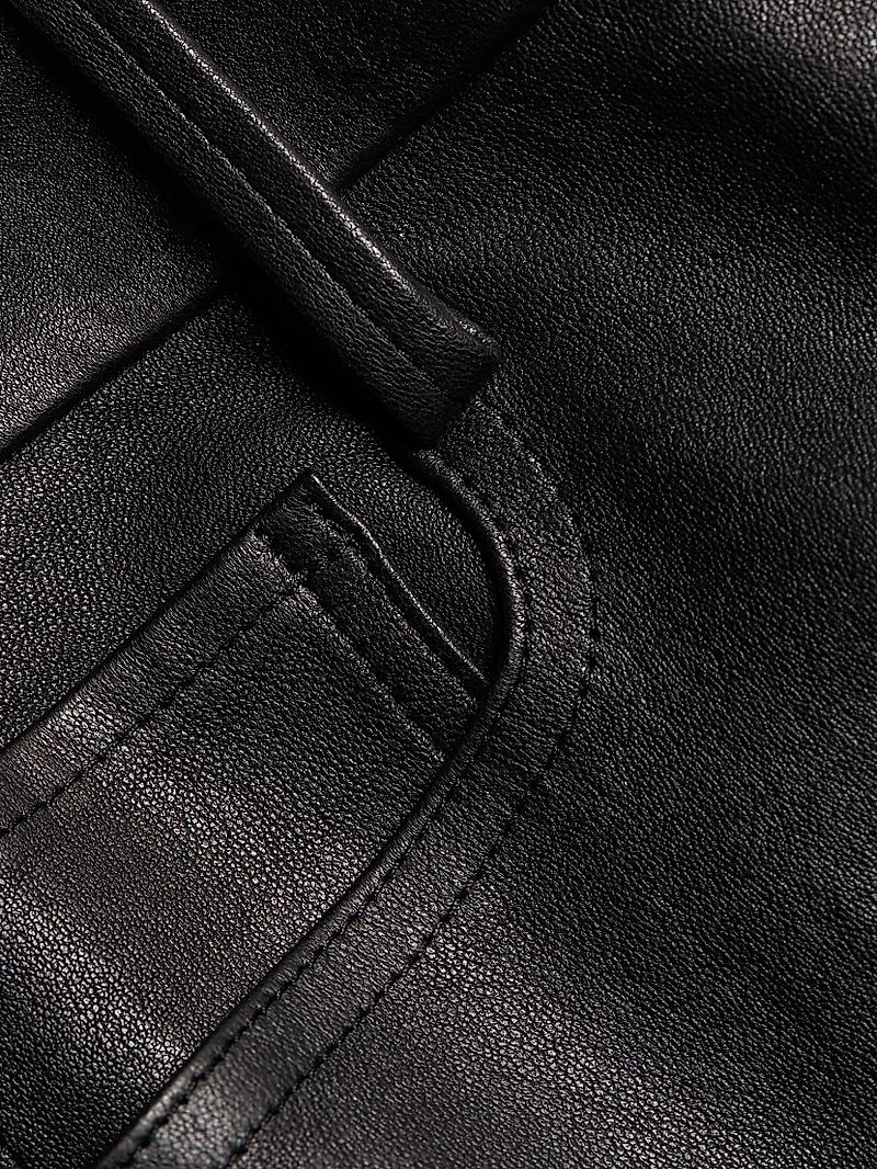 Stretch Bootcut Leather Pants