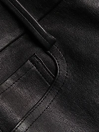 Stretch Bootcut Leather Pants