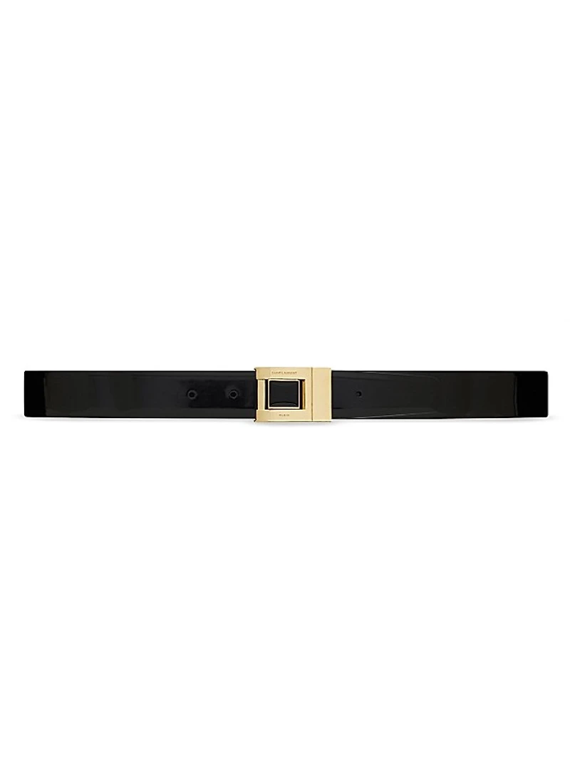 Buckle Belt in Shiny Leather