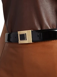 Buckle Belt in Shiny Leather