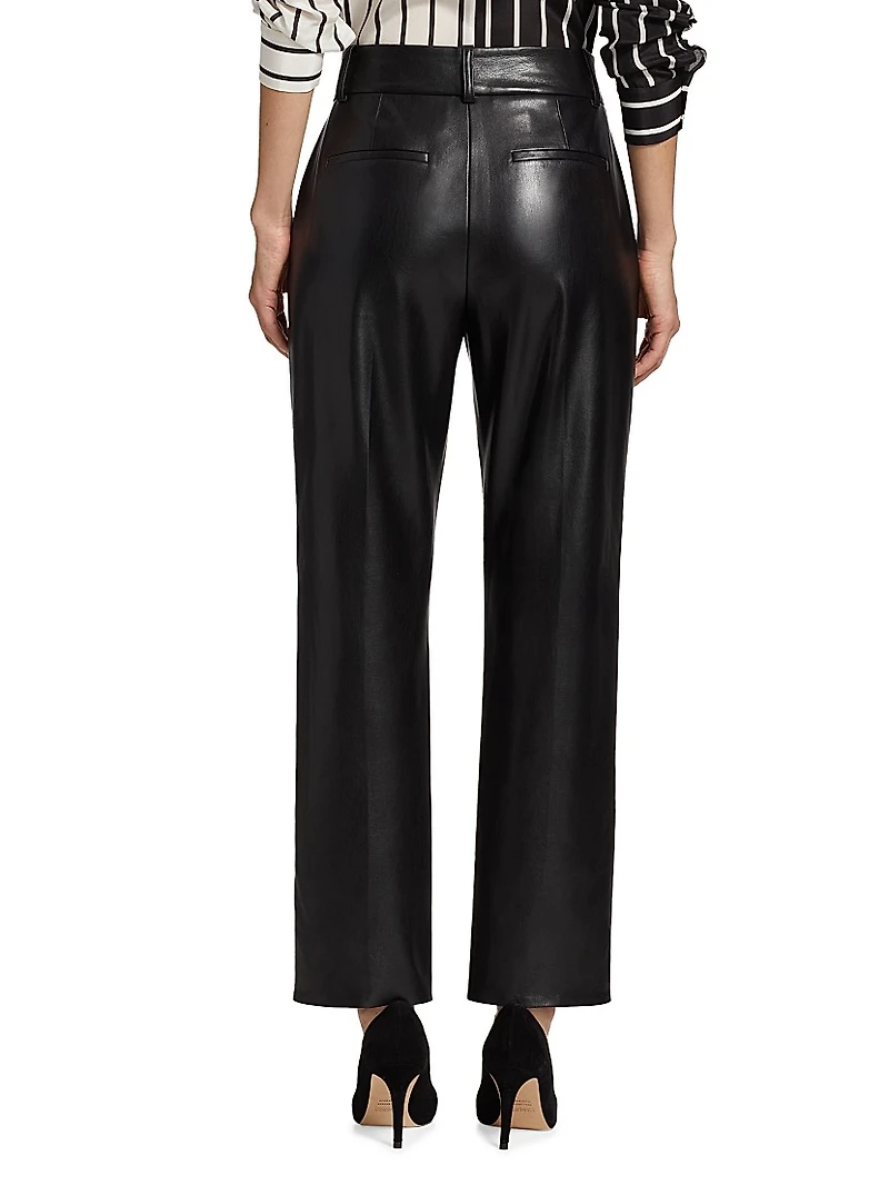 Ming Pleated Faux Leather Pants