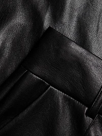 Ming Pleated Faux Leather Pants