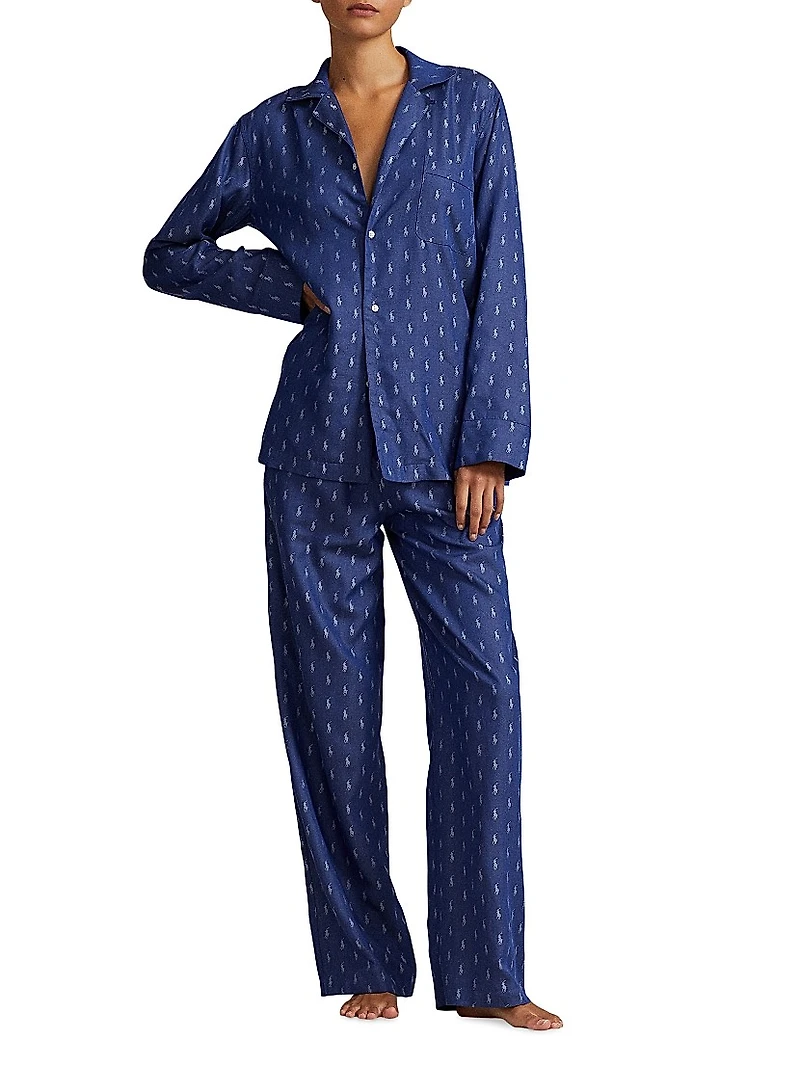 Jacquard Polo Player Pajama Set