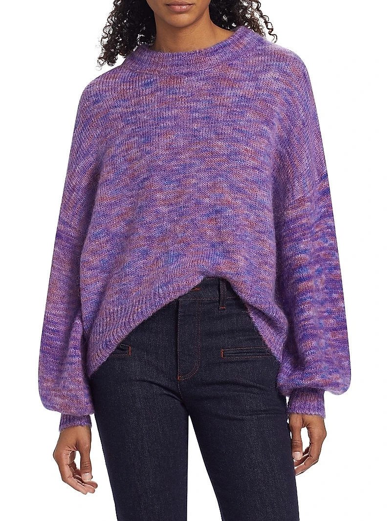Jessica Mohair-Blend Melange Sweater