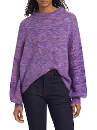 Jessica Mohair-Blend Melange Sweater