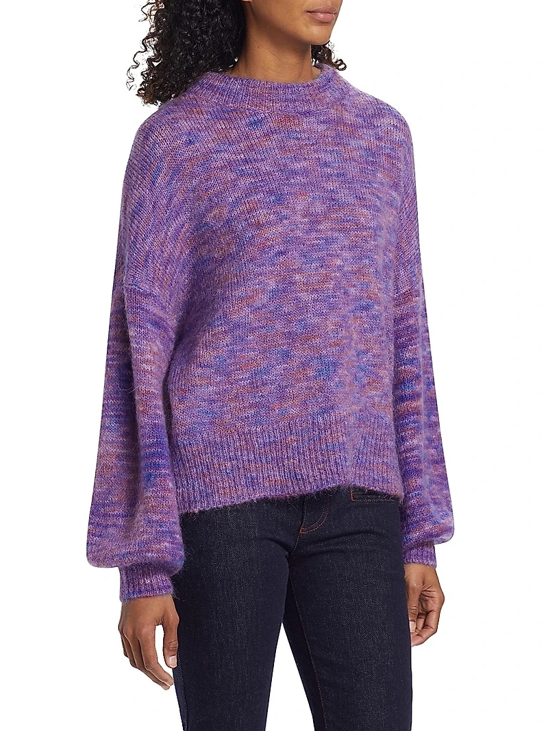 Jessica Mohair-Blend Melange Sweater