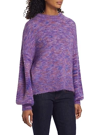 Jessica Mohair-Blend Melange Sweater