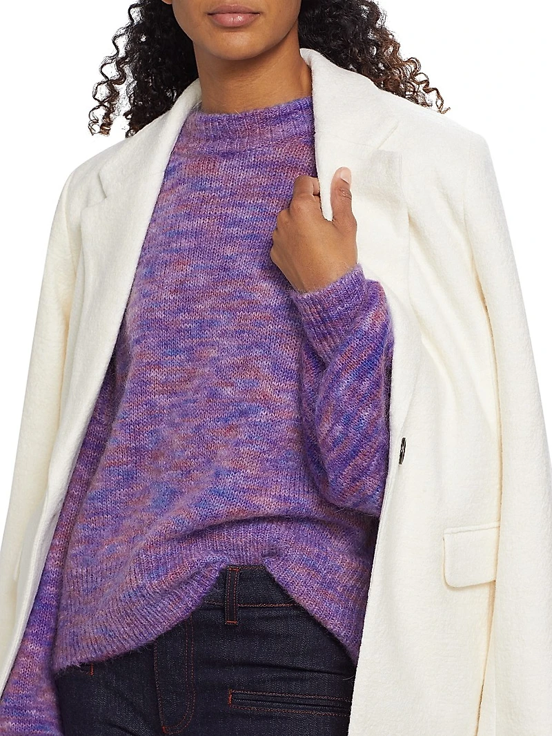 Jessica Mohair-Blend Melange Sweater