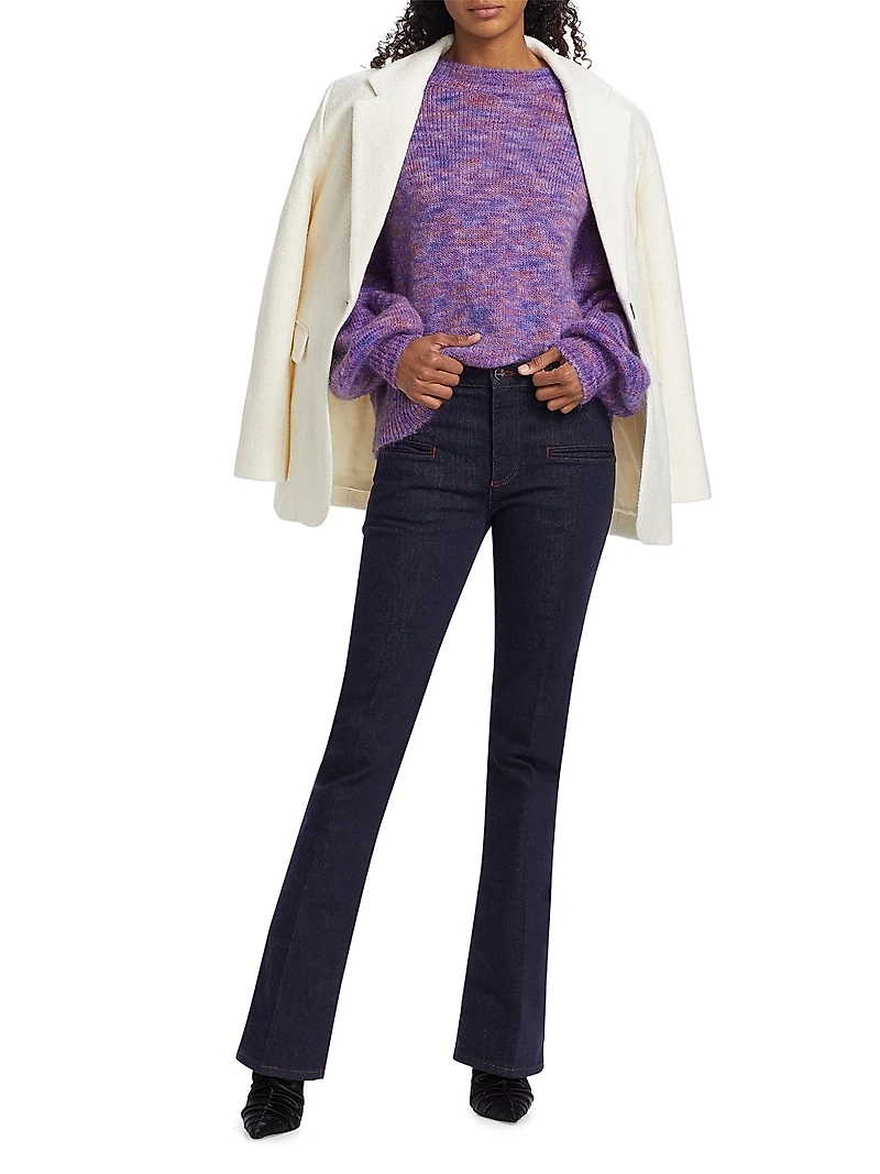 Jessica Mohair-Blend Melange Sweater