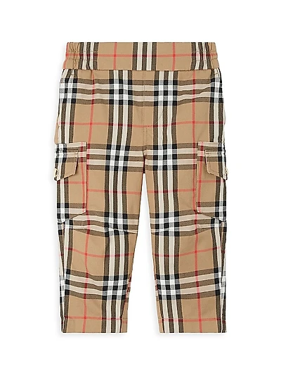 Baby Boy's & Little Boy's Check Cargo Pants