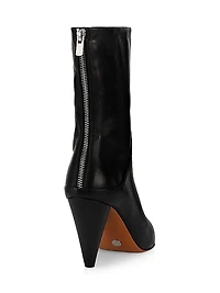 Cone 85MM Leather Ankle Booties