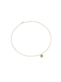 Cable Collectibles Evil Eye Necklace in 18K Yellow Gold with Pavé Blue Sapphires and Diamonds, 11mm