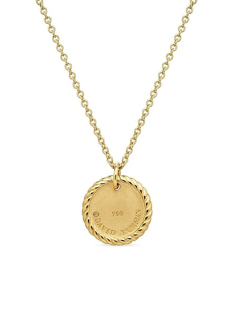 Cable Collectibles Evil Eye Necklace in 18K Yellow Gold with Pavé Blue Sapphires and Diamonds, 11mm