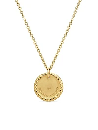 Cable Collectibles Evil Eye Necklace in 18K Yellow Gold with Pavé Blue Sapphires and Diamonds, 11mm