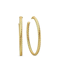 Cablespira Hoop Earrings in 18K Yellow Gold, 2in