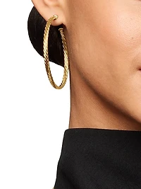 Cablespira Hoop Earrings in 18K Yellow Gold, 2in