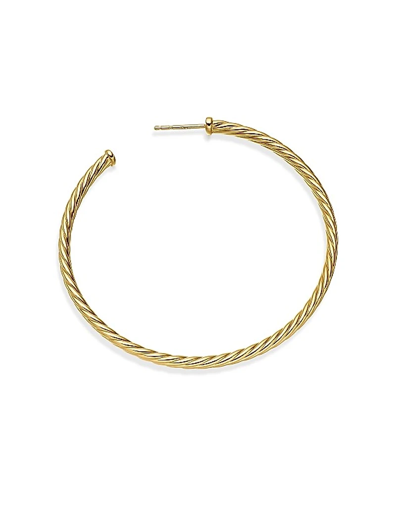 Cablespira Hoop Earrings in 18K Yellow Gold, 2in