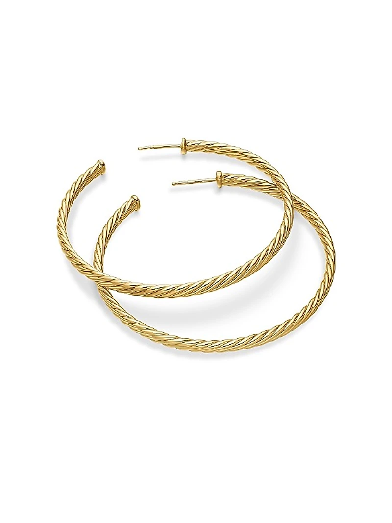 Cablespira Hoop Earrings in 18K Yellow Gold, 2in