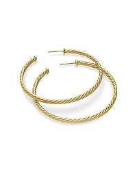 Cablespira Hoop Earrings in 18K Yellow Gold, 2in