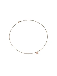Petite Chatelaine Pendant Necklace in 18K Rose Gold with Morganite and Diamonds, 7mm