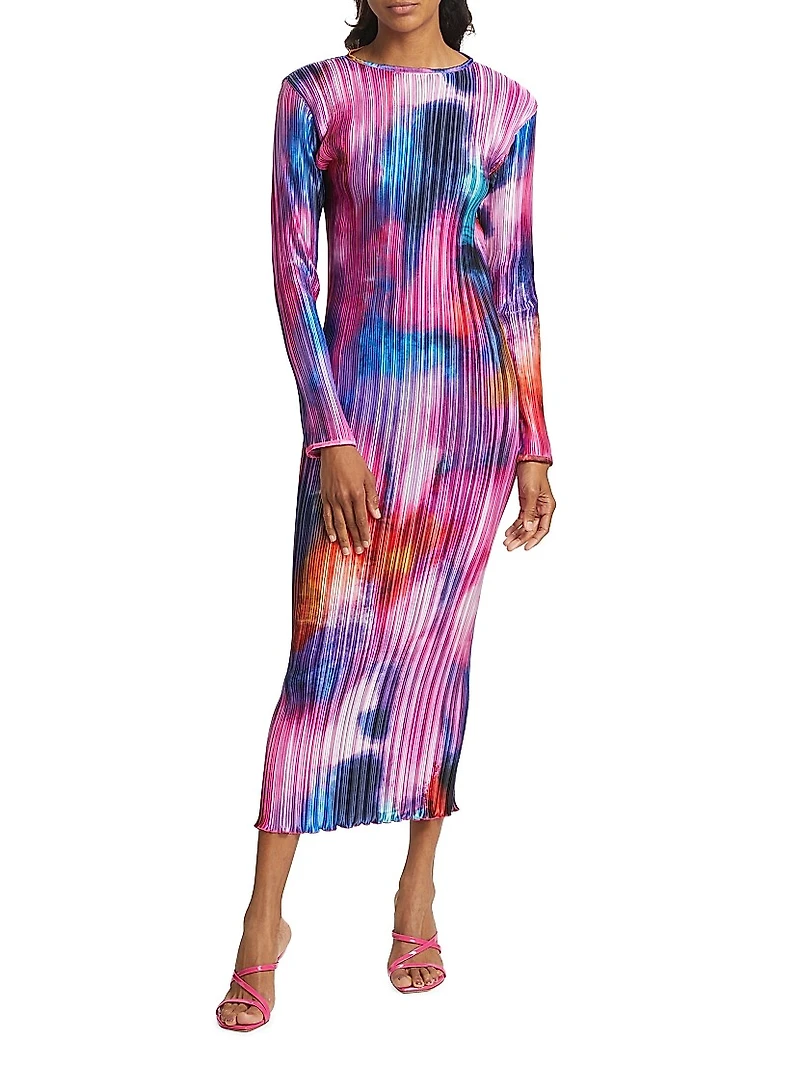 Exposition Pleated Midi-Dress
