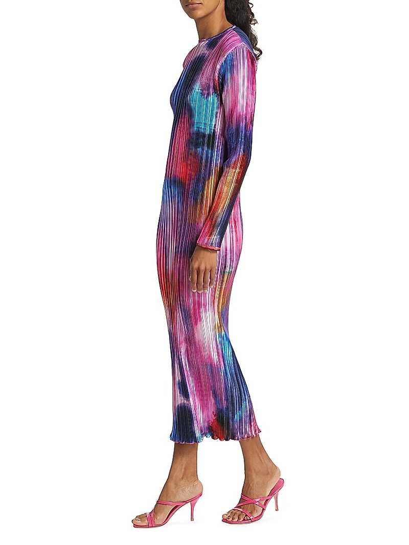 Exposition Pleated Midi-Dress
