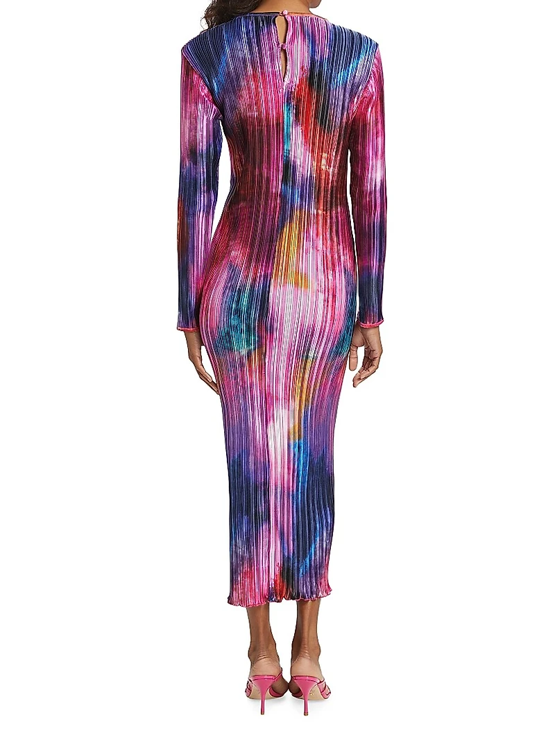 Exposition Pleated Midi-Dress