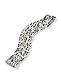 Multi-Row Chain Bracelet with 18K Yellow Gold