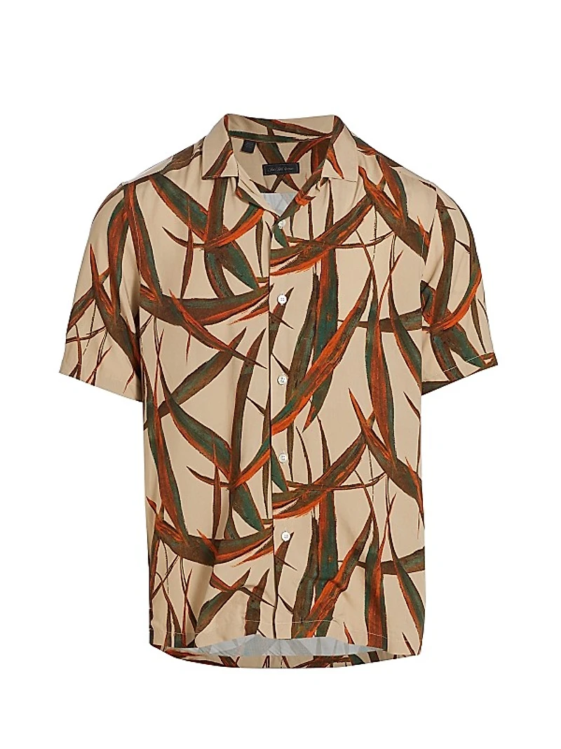 COLLECTION Aloe Leaf Print Camp Shirt