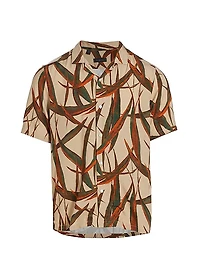 COLLECTION Aloe Leaf Print Camp Shirt