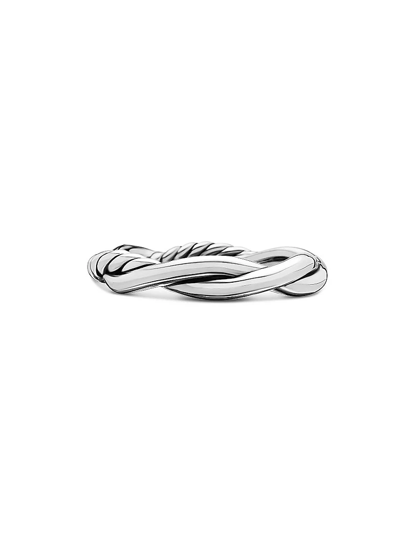 Petite Infinity Band Ring Sterling Silver with 14K Yellow Gold