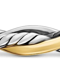 Petite Infinity Band Ring Sterling Silver with 14K Yellow Gold