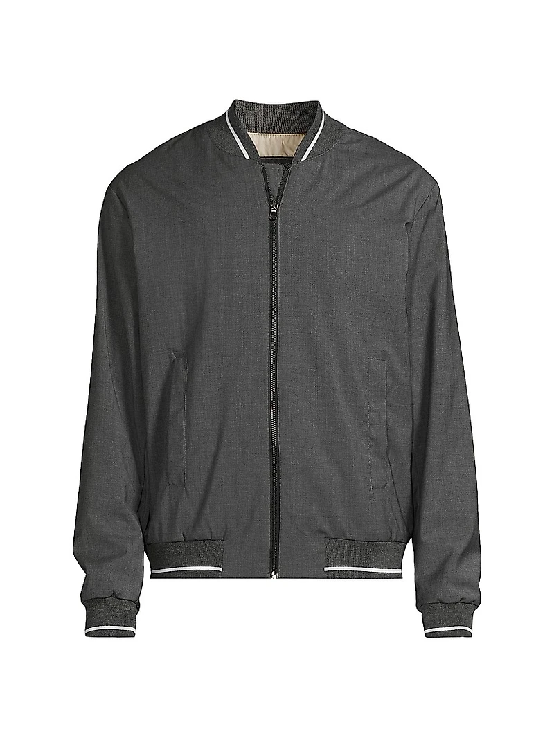 Stretch-Wool Baseball Jacket