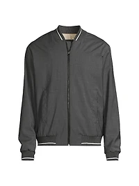 Stretch-Wool Baseball Jacket